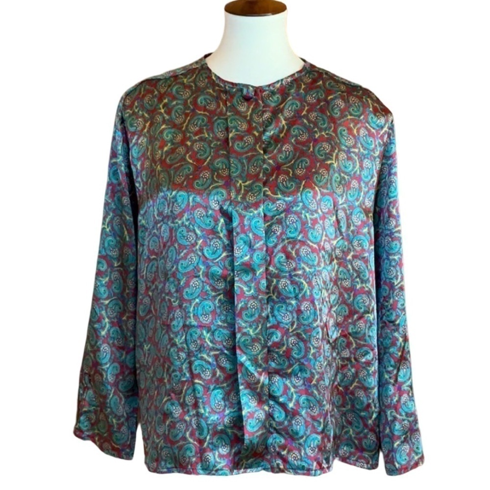 Vintage Oscar de la Renta Expressions paisley print dressy blouse